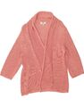 Peter Hahn Damen 3/4 Arm Strickjacke Pullover UK 20 2XL Rosa Baumwolle AB02