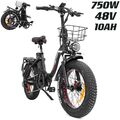 20 Zoll Elektro-Faltrad,48VElektrofahrrad,   750W Fat ebike,10AH 45km/h E-Bike