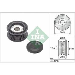 1x Umlenk-/Führungsrolle, Keilrippenriemen Schaeffler INA 532 0854 10