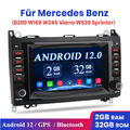 Android 12 Autoradio GPS DAB+ SWC DAB Mercedes A/B Klasse Sprinter Viano Crafter