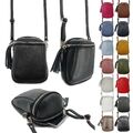 ITALY SMARTPHONE HANDY TASCHE HÜLLE UMHÄNGETASCHE CROSSBODY QUASTE ECHT LEDER 