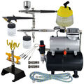 AIRBRUSH KOMPLETT SET AIRBRUSH KOMPRESSOR PISTOLE DOUBLE ACTION PISTOLEN ZUBEHÖR