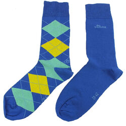 2 Paar s.Oliver Socken Strümpfe Herren Unisex 2er Pack Business blue Gr.43-46