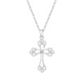 Halskette Damen mit Kreuz Anhänger, 925 Sterling Silber Kreuz-Kette inkl. 45cm S