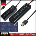 7 Port USB 3.0 HUB Verteiler Splitter Adapter Super Speed Datenhub für Laptop PC