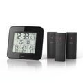 Hama Wetterstation EWS-Trio Digital 3x Außensensor Thermo-Hygrometer Uhr Schwarz