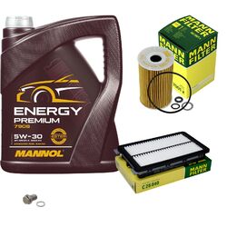 MANN Inspektionspaket 5 L MANNOL Energy Premium 5W-30 für Hyundai Tucson 1.7