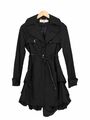 LIPSY Damen Trenchcoat Schwarz Gr.36 Volant-Design Top