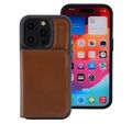 Hülle für iPhone 15 Pro Max Tasche Leder Case Schutzcover mit Kartenfächer Braun