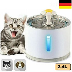 2,4L Katzenbrunnen Edelstahl Trinkbrunnen Wasserbrunnen für Katzen und Hund