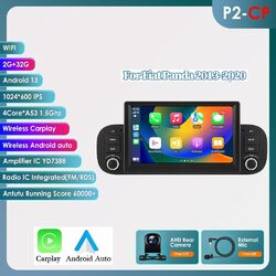 7"Android 12 2+32GB Autoradio DAB GPS SAT Navi Carplay Für Fiat Panda 2013-2020