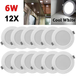 12X LED Panel Einbaustrahler 6W Spots Flach Einbauleuchten Ultraslim Deckenlampe