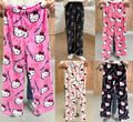 Lady Schlafanzug Anime Kawaii Hello Kitty Warm Pants Hausanzug Home Hose Pyjama