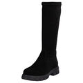 Rieker Damen Stiefel aus Leder mit Stretch Langschaft und Profilsohle Z9178