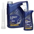 5 Liter Mannol 10W-40 4-Takt Plus Motoröl Motorradöl JASO MA2 + Auslaufschlauch