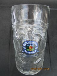 1,0 L Krug Bierkrug  Maßkrug Glas  Brauerei Holzkirchner Oberbräu Holzkirchen