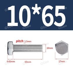 Sechskantschrauben Maschinenschrauben DIN 933 M3/M4/M5/M6/M8/M10 Edelstahl V2A