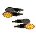 4x Miniblinker LED Arken schwarz E-geprüft M10 12V UNIVERSAL für Motorrad Roller