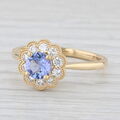 Neu 1.03ctw Tansanit Diamant Halo Ring 18k Gelbgold Größe 7.25 Verlobung