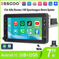 2+32GB Autoradio CarPlay Android 13 GPS KAM Für Alfa Romeo 159 Sportwagon Brera