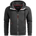 A. Salvarini Herren Sweatjacke Pullover Kapuze Jacke Hoodie O292 Dunkelgrau NEU