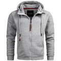 A. Salvarini Herren Sweatjacke Kapuzenpullover Jacke Kapuze Hoodie O292 Hellgrau