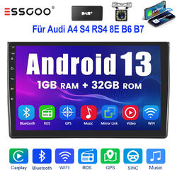 DAB+ Für Audi A4 8E 8H B6 B7 2000-2009 Android 13 Autoradio Navi KAM Carplay 32G