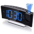 LED FM Radiowecker mit Projektion Digital Funkuhr USB Tischuhr Alarm Funkwecker