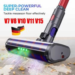 Bürste für Dyson V7 V8 V10 V11 V15 Bodenbürste Staubsauger Bodendüse + Grüne LED