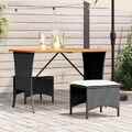 3-tlg. Garten-Essgruppe mit Kissen Beige Poly Rattan Outdoor Essgruppe vidaXL