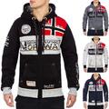 Geographical Norway Herren Sweatjacke Streetwear Hoodie Pulli Kapuze Freizeit