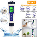 Digital PH Messgerät 5in1 Wasserqualitätstester PH/TDS/EC/Salzgehalt/Temp Meter
