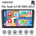 Autoradio KAM+ 2 DIN Android 13 Für Audi A3 8P 2003-2012 2+64GB RDS Navi Carplay