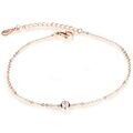 DAMEN FUßKETTCHEN ROSE GOLD ZIRKONIA FUßKETTE FUß KNÖCHEL SCHMUCK GESCHENK NEU