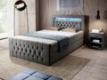 Einzel Boxspringbett 120x200 cm Verona 120 mit LED und Bettkasten