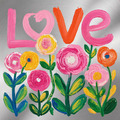 Love Flower Naive Pop Ar XXL 90 cmx90cm Leinwandbilder Pop Art/Street Art/Modern