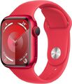 Apple Watch Series 9 41 mm Aluminiumgehäuse rot am Sportarmband S/M rot [Wi-Fi +