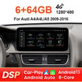 10.25" IPS Android 13 Autoradio CarPlay DAB+ 4G GPS Navi Für Audi A4/A5/B8/S4/S5