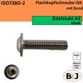 ISO 7380-2 Linsenkopfschrauben mit Flansch ISK Edelstahl VA2 M3 M4 M5 M6 M8