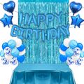 Blau Geburtstagsdeko Set jungen mit Happy Birthday Luftballons,Party Deko Set