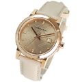 NEU BURBERRY DAMEN BU9131 ROSÉGOLD BEIGE LEDER ARMBAND UHR - 2 JAHR GARANTIE, 