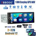 DAB+ Autoradio 2+32G Carplay 1 DIN Android 13 GPS Nav RDS WIFI Bluetooth +Kamera