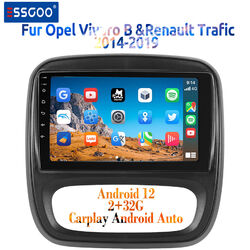 Autoradio CarPlay Android 12 GPS Navi RDS WIFI BT Für Opel Vivaro B Fiat Talento