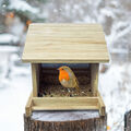 Öffnungsdach Holz Vogel Futterhaus Vogelhaus Villa Futterstelle Futterstation EU