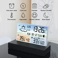 FUNK Wetterstation Mit Farbdisplay Thermometer Innen-Außensensor Digitale Wecker