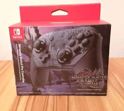 Nintendo Switch Pro Controller Monster Hunter Rise Sunbreak Edition - Neuwertig 