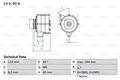 BOSCH Generator Für AUDI 100 Avant 200 SEAT Toledo I VW Caddy 78-05 0986033160