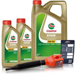 2x 1 L + 5 L = 7 LITER CASTROL EDGE 5W-30 M MOTOR-ÖL MOTOREN-ÖL### INKL. ÖLWECHSEL-ANHÄNGER + EINFÜLLTRICHTER ###