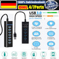 USB 3.0 HUB Verteiler Splitter Adapter Super Speed Datenhub 7 Port für Laptop PC