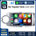 9" CarPlay Android 13 Autoradio für Toyota Yaris 2011-2018 CARPLAY 4GB+64GB